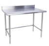 KCS WSCB-2430-B, 24x30-Inch All Stainless Steel Work Table with Cross Bar and Backsplash