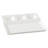 Yanco PS-2010 10.25x8.75-Inch Piscataway Porcelain Round White 4-Compartment Dish, DZ