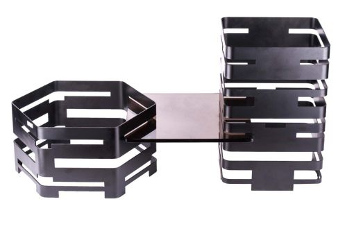 PWB8-4015B 15.75-Inch Octagon Buffet Riser, Black Powder Coated Steel