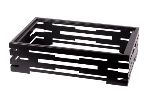 PWBWP-GN1-1B, Buffet Riser for Full Size Water Pan, Black Powder Coated Steel