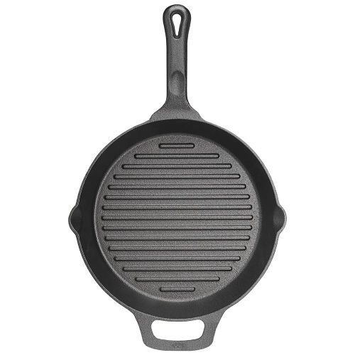 Winco CAGP-10R, 10.25-Inch FireIron Cast Iron Round Grill Pan, EA