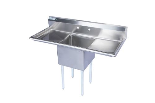 L&J BAR1014-1RL 10x14-inch Stainless Steel 1-Compartment Bar Sink with Both-Side Drainboards