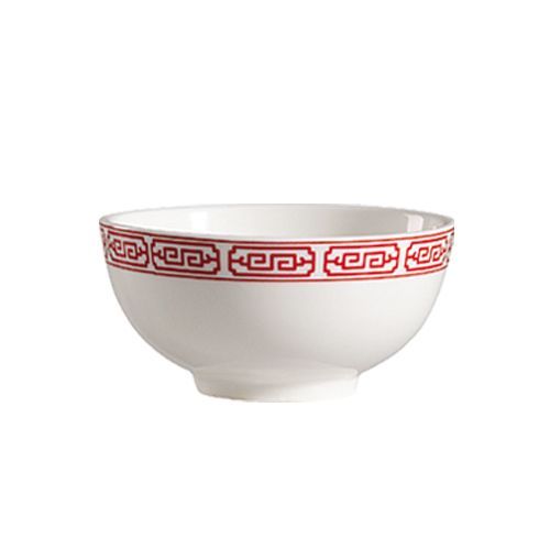 C.A.C. 105-65, 9 Oz 4.5-Inch Porcelain Round Red Gate Rice Bowl, 4 DZ/CS