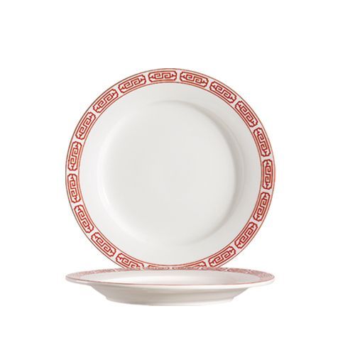 C.A.C. 105-9, 9.25-Inch Red Gate Porcelain Plate, 2 DZ/CS