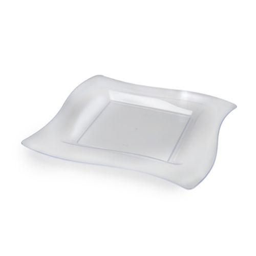 Fineline Settings 108-CL, 8-inch Wavetrends Clear Polystyrene Square Salad Plate, 120/CS (Discontinued)