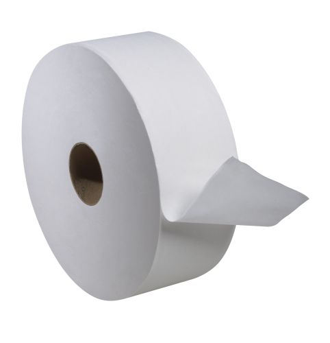 Tork 12021502, 2-Ply 3.55" x 1600 Ft Jumbo Toilet Paper (Tissue) Roll, White, 6/Cs