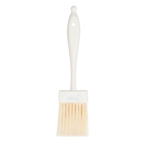 Ateco 1672, 2-Inch Wide Flat Pastry Brush, White Natural Bristles, Plastic Handle