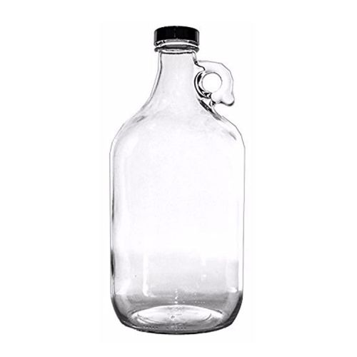 SafePro GBH1750, 59Oz/1.75L Half Gallon Clear Glass Growler with Handle and Poly Twist Lid, EA (Discontinued)