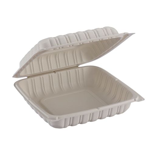 Fineline Settings 17SH9PP.WH, 9x9-inch ReForm Mineral Filled Square Polypropylene Hinged Container, 150/CS