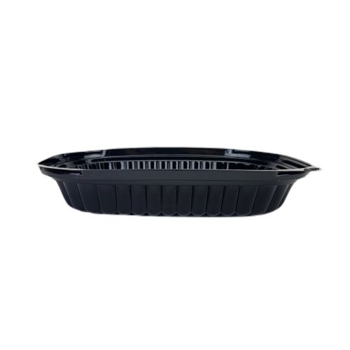 CLOSEOUT - PR-P7E, 7-Inch Ebony Black Plastic Sushi Serving Platter, 500/CS 