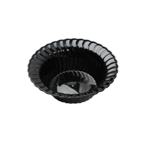 Fineline Settings 205-BK, 5 Oz Flairware Polystyrene Black Dessert Bowl, 180/CS
