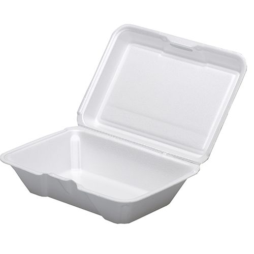 50pcs 9x6x3-Inch One Compartment Foam Containers With Hinged Lids Dart 205HT1 