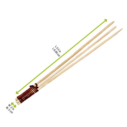 PacknWood 209BBTEEP8, 3.5-Inch Bamboo Skewer 3 Prong with Tied End, 2000/CS