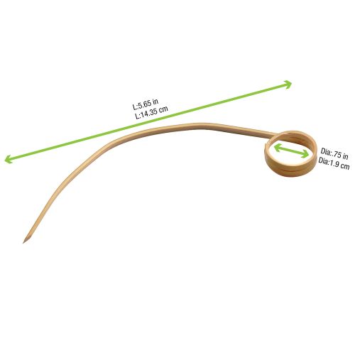 PacknWood 210BBCURVE11, 5.65-Inch Curved Bamboo Skewers, 2000/CS