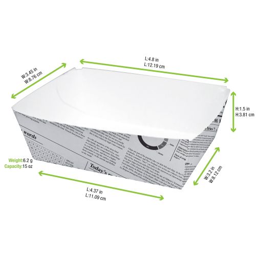 PacknWood 210BCNEWS440, 4.8x3.45x1.5-Inch Corrugated Cardboard Box with Newspaper Print, 1000/CS