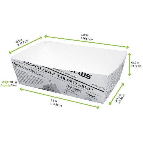 PacknWood 210BCNEWS850, 6.5x5x1.9-Inch Corrugated Cardboard Box with Newspaper Print, 400/CS
