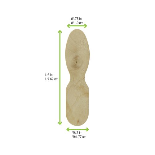 PacknWood 210BGLACE, 3-Inch Unwrapped Wooden Ice Cream Spoon, 10000/CS