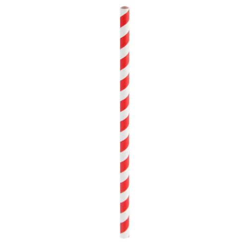 PacknWood 210CHP14RT, 5.7x0.23-Inch Red & White Striped Cocktail Paper Straws - Unwrapped, 3000/CS