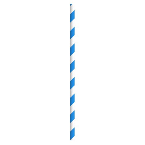 PacknWood 210CHP19BLUE, 7.75x0.23-Inch Blue & White Striped Paper Straws - Unwrapped, 3000/CS
