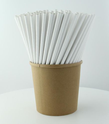PacknWood 210CHP21WH-X, 8.3-inch White Wax Coated Paper Straws, Unwrapped, 500/CS (Discontinued)