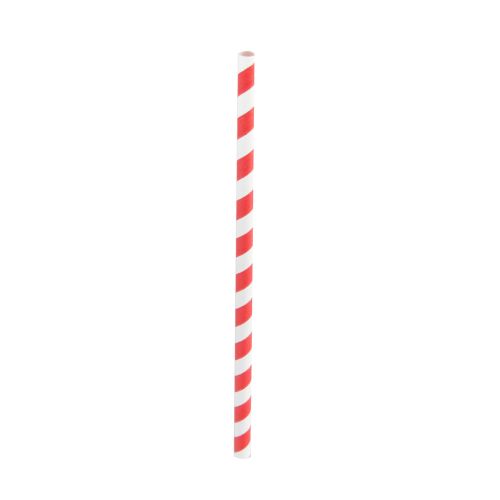 PacknWood 210CHP8R2T, 7.75-Inch Smoothie Paper Straws with White & Red Stripes - Unwrapped, 3000/CS