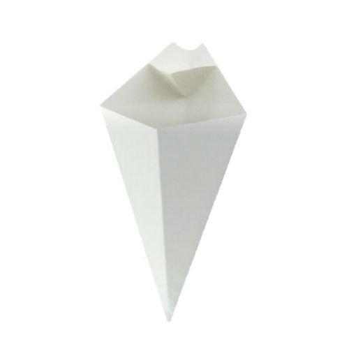 PacknWood 210CONFR1WH, 5 Oz White Paper Cones with Built in Dipping Sauce Compartment, 500/CS