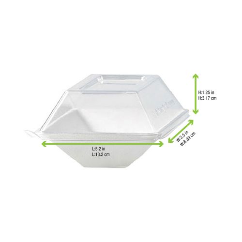 PacknWood 210ECODL139, 5.2x3.5x1.25-Inch Clear PET Lid for 210ECOD140, 100/CS