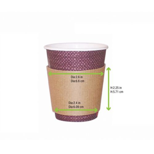 PacknWood 210GBAG8, 2.6-Inch Dia x 2.25-Inch High Coffee Cup Sleeve for 8-10 oz Cups, 1000/CS