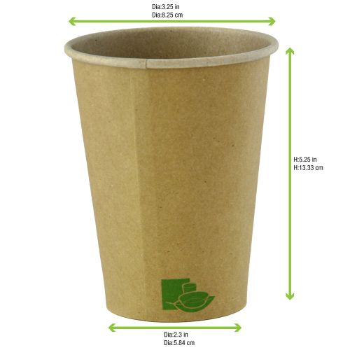 PacknWood 210GCZEN16, 16 Oz Zen Kraft Recyclable Paper Cup, 1000/CS
