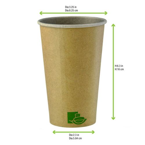 PacknWood 210GCZEN20, 20 Oz Zen Kraft Recyclable Paper Cup, 500/CS