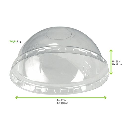 PacknWood 210GKL90DX, 3.5-inch Clear PET Dome Lid With Hole for 210POB181 & 210POC320N Cups, 1000/CS