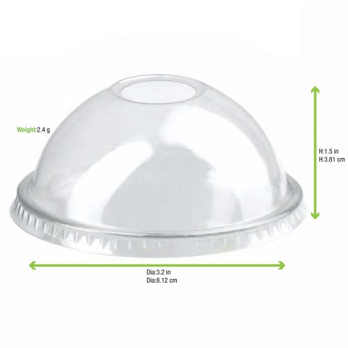 PacknWood 210GKLD78DX, 3-inch Clear Dome Lid With Hole, 1000/CS
