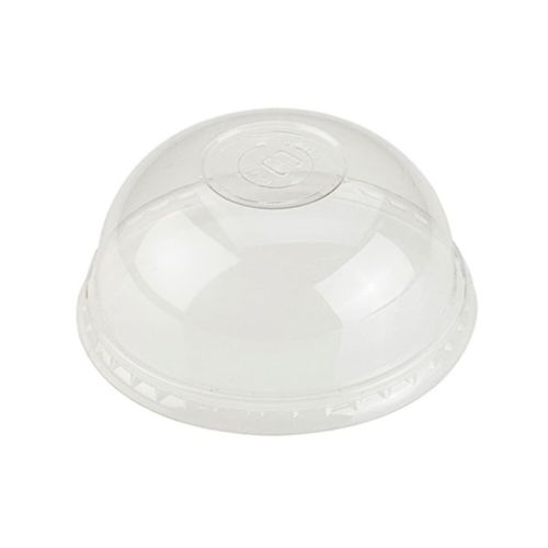 PacknWood 210GPLAL96D, 4-inch Clear Compostable Dome Lid with Round Hole, 1000/CS