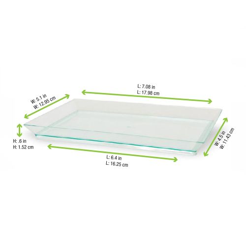 PacknWood 210KLAR1813, 5-inch Klarity Rectangular Transparent Green Dish, 100/PK