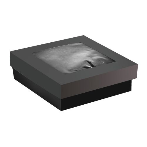 PacknWood 210KRAYBAK155, 32 Oz Bakeable Black Kray Box with PET Lid, 100/PK