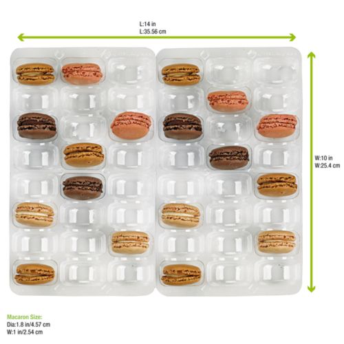 PacknWood 210MACINS48, 14-inch Insert for 48 Macarons (6x8) with Clip Closure, 100/PK