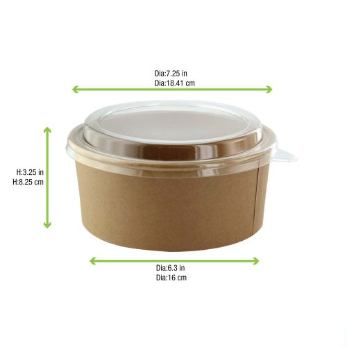 PacknWood 210PC1550K, 53 Oz Round Kraft To Go Sturdy Paper Cup for Cold & Hot Servings, 360/CS