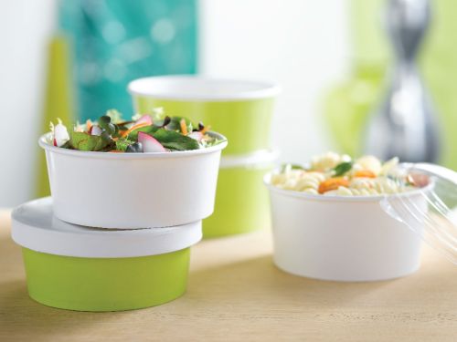 PacknWood 210PC480V, 16-oz Round Buckaty To Go Paper Container, Green, 360/CS. Lids are sold separately