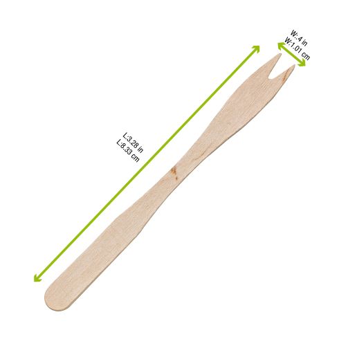 PacknWood 210PIQFB, 3-inch Wooden Cocktail Fork, 5000/CS