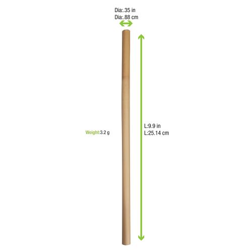 PacknWood 210RDSTRW255, 10-inch Unwrapped Durable and Reusable Reed Straws, 500/CS