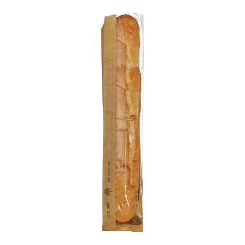 PacknWood 210SACKPLA56, 22-inch Paper Kraft Sandwich Bag with Compostable Window, 500/CS