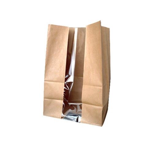 PacknWood 210SOS11BRF, 7-inch Long Brown SOS Bag with Window, 500/CS