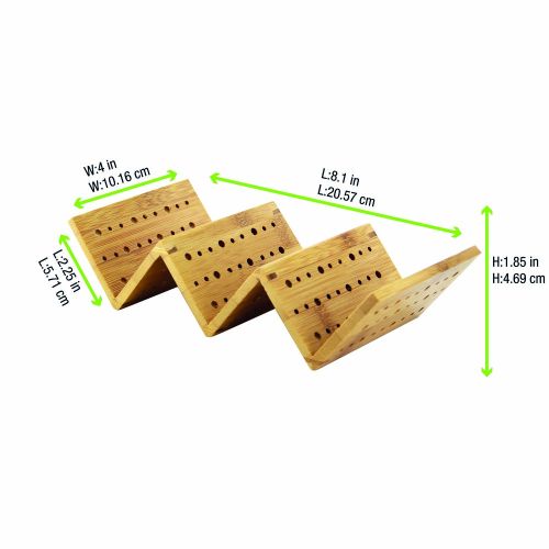 PacknWood 210STAC162, 8-inch Bamboo Taco Holder for 3 Tacos, 5/PK