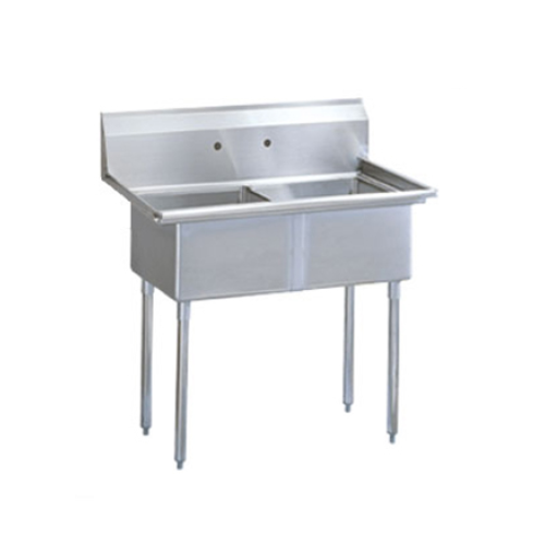 L&J SK2148-2 21x48-inch Stainless Steel 2-Compartment Utility Sink