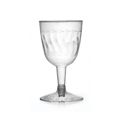 Fineline Settings 2206-CL-X, 5 Oz. 2-Piece Flairware Clear Plastic Wine Goblets, 20-Piece Pack