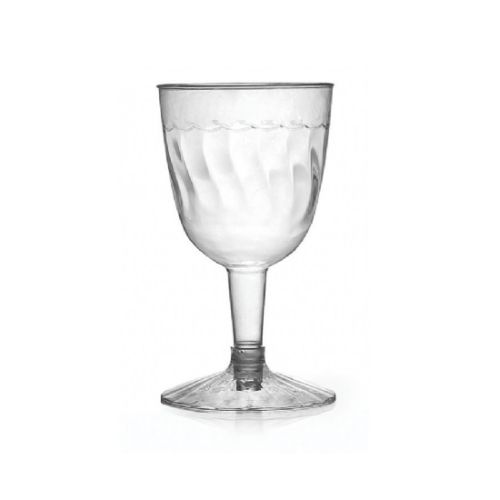 Fineline Settings 2206-CL, 5 Oz. 2-Piece Flairware Clear Plastic Wine Goblets, 360/CS