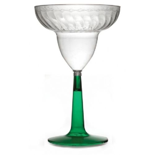 Fineline Settings 2312-GRN, 12 Oz Flairware Polystyrene Green Base Margarita Glass, 96/CS