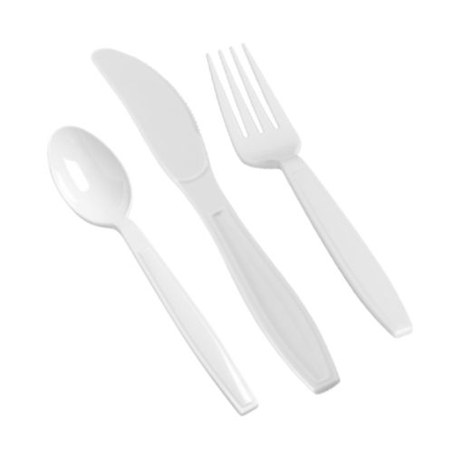 Fineline Settings 2501-WH, 7-inch Flairware Extra Heavy White Polystyrene Cutlery Combo, 960/CS (Discontinued)