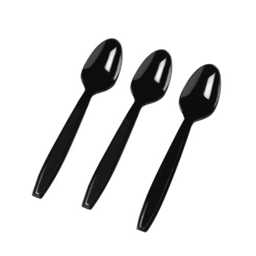 Fineline Settings 2502-BK, 7-inch Flairware Extra Heavy Black Polystyrene Spoons, 1000/CS