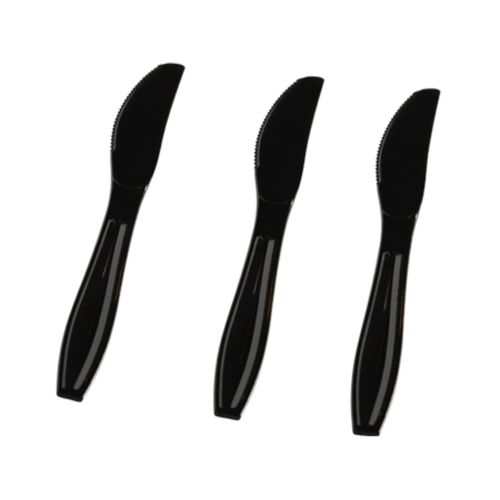 Fineline Settings 2517-BK, 7-inch Flairware Extra Heavy Black Polystyrene Knives, 1200/CS